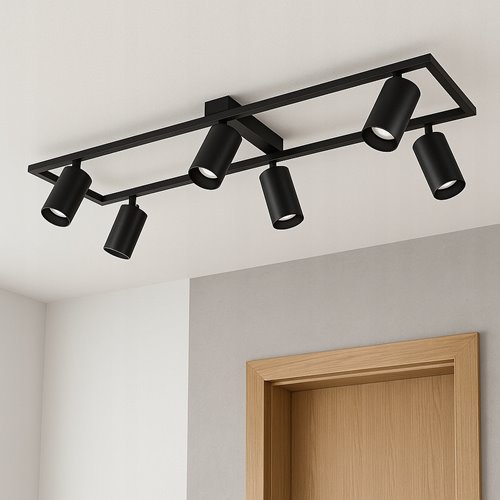 Żyrandol nowoczesny z reflektorami 6xGU10 Bueana czarny