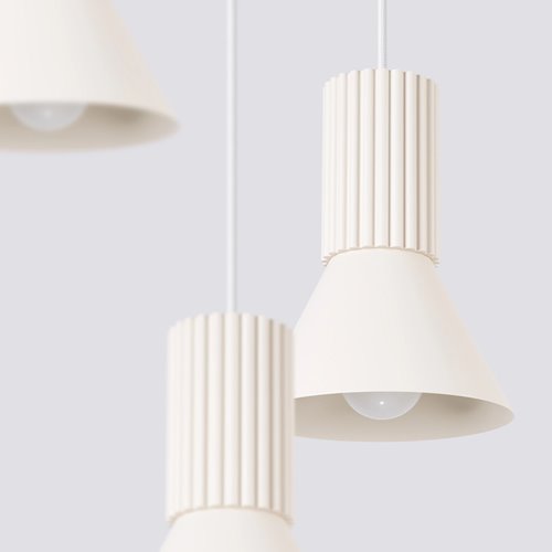 Lampa wisząca potrójna Estria 3xE14 beżowa