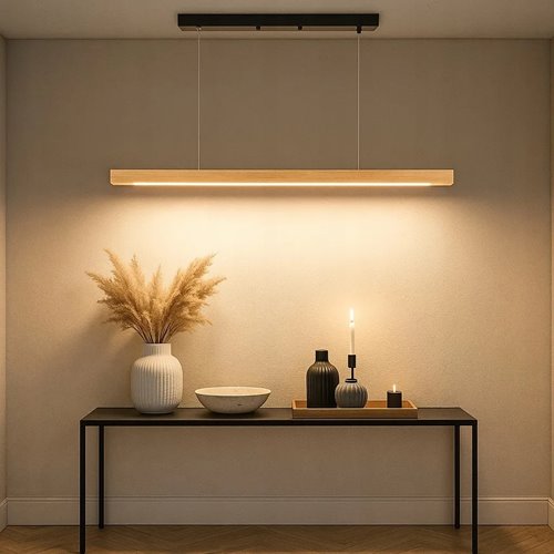 Lampa liniowa wisząca Fresto 24W drewniana 90cm 4000K
