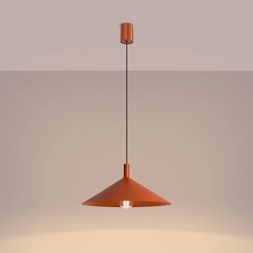 Lampa wisząca stożkowy klosz Nox 40cm 1xE27 ochra czerwona