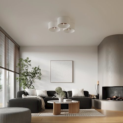 Lampa sufitowa drewniana Telesto 1xE27 biały/ciemny brąz