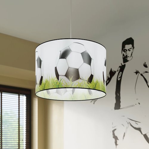 Lampa wisząca dziecięca Football C 40 1xE27 biało-czarno-zielona