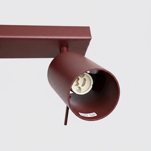 Kinkiet listwa z reflektorami Ring 2xGU10 burgundowy