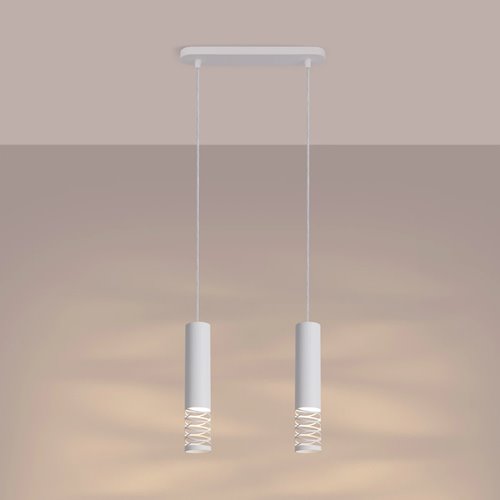 Lampa wisząca podwójna Lami 2xGU10 listwa biała