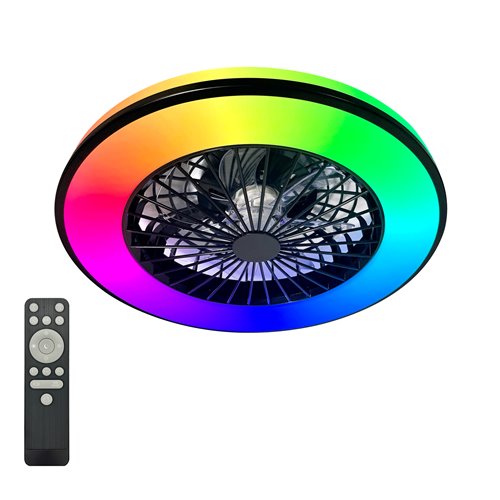 Plafon LED RGB+CCT z wentylatorem Ventelux 48W+15W czarny