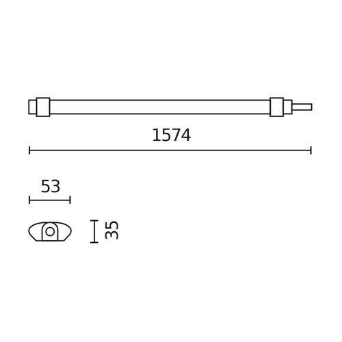 Lampa hermetyczna LED z czujnikiem 150cm LINIX 45W 5400lm
