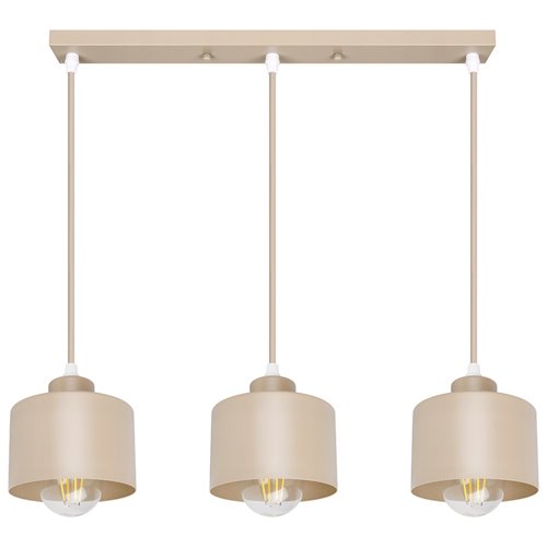 Lampa wisząca Loft 3xE27 Elena listwa 50cm beżowa