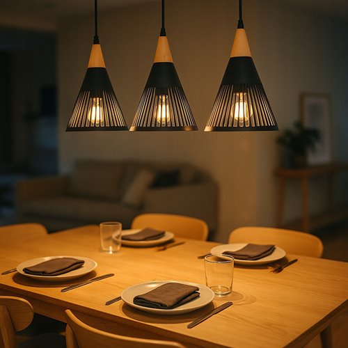Lampa wisząca potrójna Yuna 3xE27 listwa 60cm
