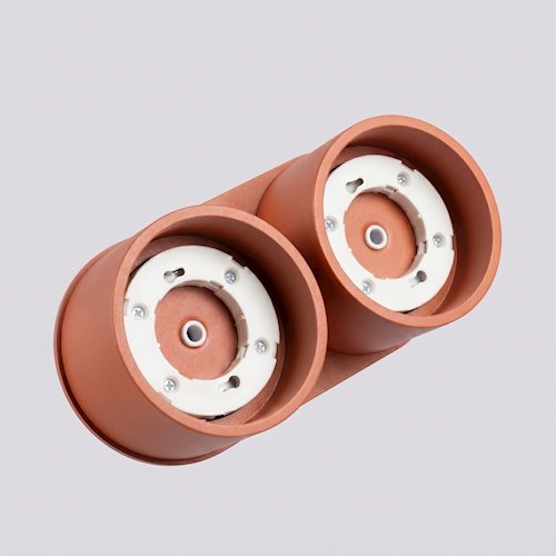 Lampa sufitowa podwójna tuba Modo 2xGx53 ochra czerwona