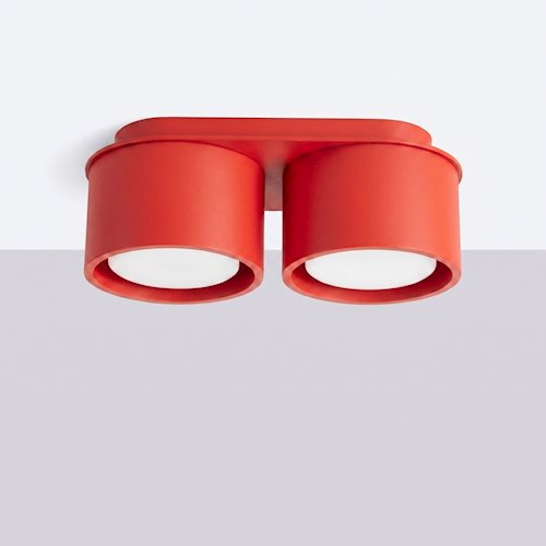 Lampa sufitowa podwójna tuba Modo 2xGx53 czerwona