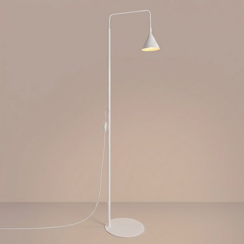 Lampa podłogowa ze stożkowym kloszem Nox 1xE14 biała