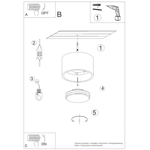Lampa sufitowa tuba Modo 1xGx53 ochra czerwona