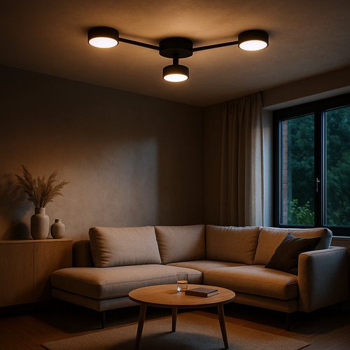 Lampa sufitowa trójramienna Moren 3xGX53 65cm czarna