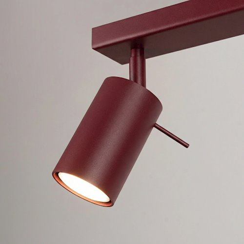 Kinkiet listwa z reflektorami Ring 2xGU10 burgundowy