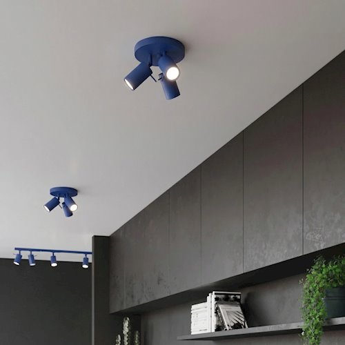 Kinkiet okrągły z reflektorami Ring3xGU10 ultramarynowy
