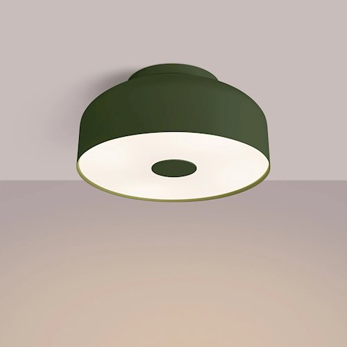 Lampa sufitowa okrągła Omiq 4xE27 zielona oliwkowa