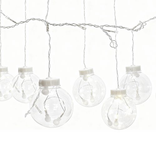 Kurtyna świetlna z bombkami 12W 250cm barwa ciepła