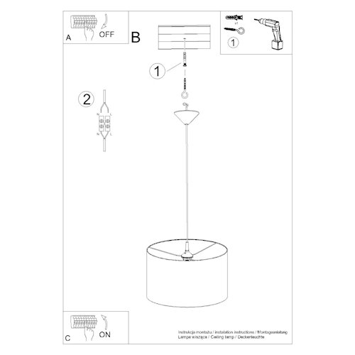 Lampa wisząca minimalistyczna Nova 40cm 1xE27 biała