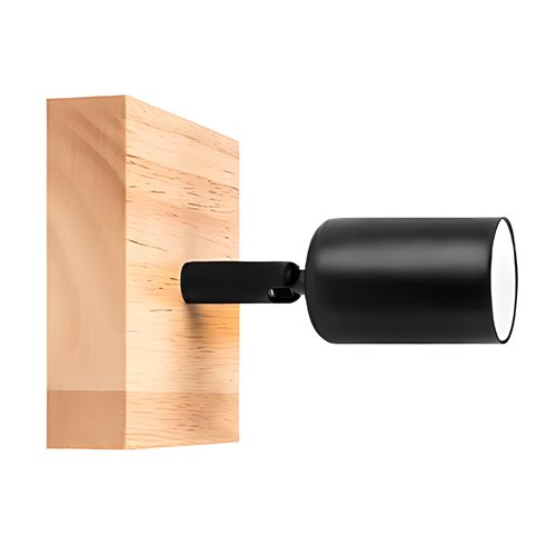 Reflektor drewniany E27 Craft czarny