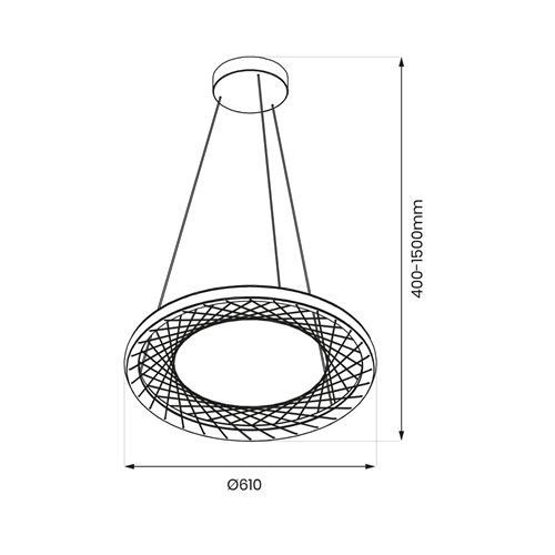 Lampa wisząca okrągła 61cm NEST 43W 4000K