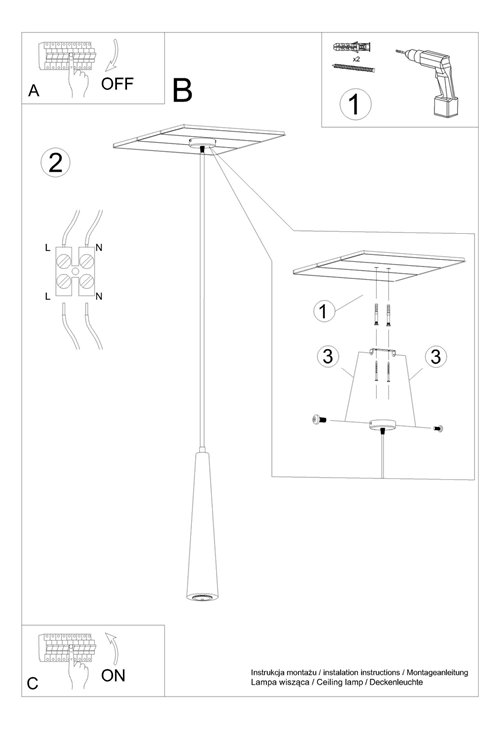 Lampa wisząca Boho SULA 1xGU10 drewno - biała linka