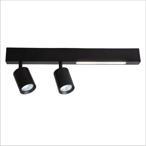 Kinkiet liniowy LED 5W + dwa reflektory GU10 - czarny