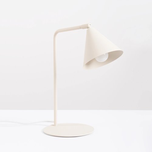 Lampa biurkowa ze stożkowym kloszem Nox 1xE14 beżowa