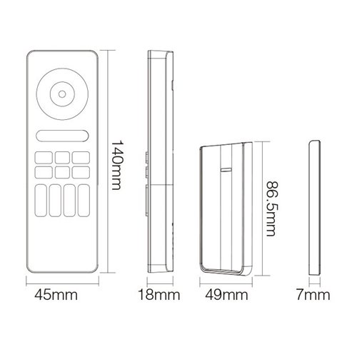 Pilot Mi-Light C5 biały RGB-CCT - 4 strefy