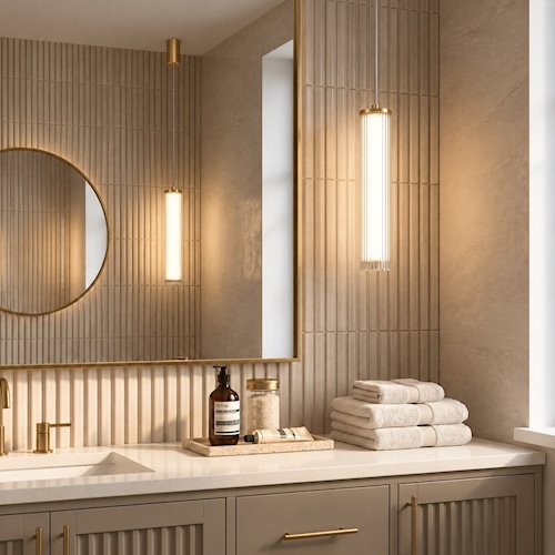 Lampa wisząca LED akrylowa tuba 10W 3CCT 30cm złota