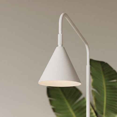 Lampa podłogowa ze stożkowym kloszem Nox 1xE14 biała