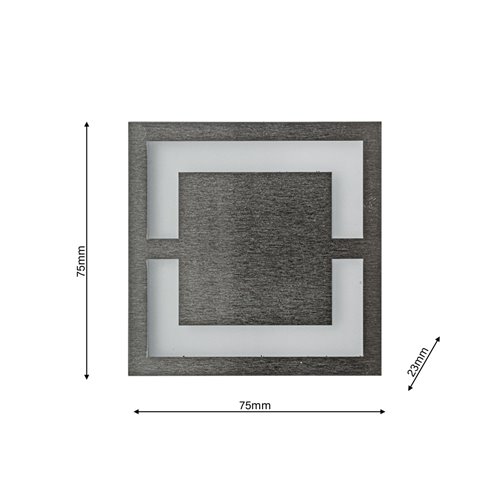 Oprawa schodowa 230V QUADRO srebrna Ciepła 3000K