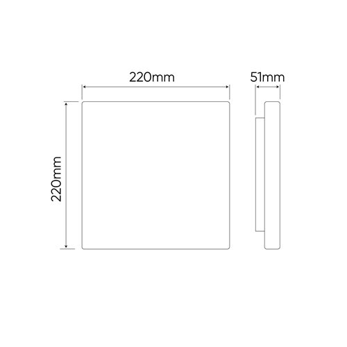 Plafon LED IP54 kwadrat Acton 18W 1900lm 3000K