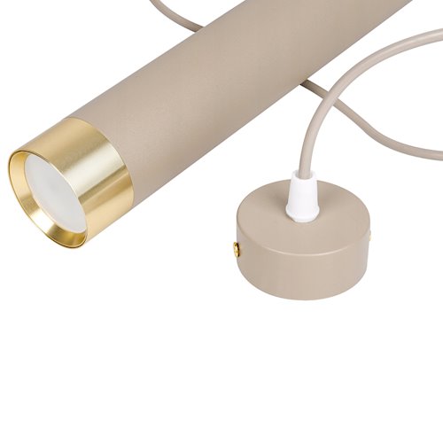 Lampa wisząca tuba 1xGU10 Naomi beż-złoty