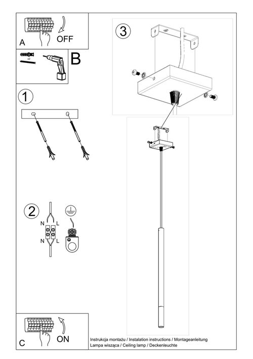 Lampa wisząca pojedyncza Tuba MOZAICA 1xG9 czarny/miedź