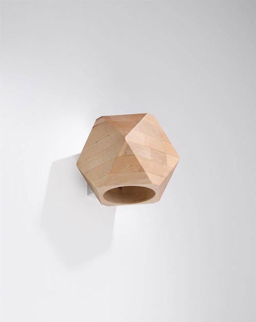 Kinkiet geometryczny WOODY 1xG9 naturalne drewno