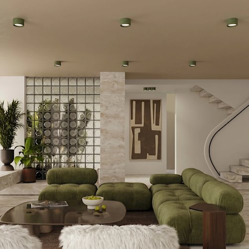 Lampa sufitowa podwójna tuba Modo 2xGx53 zielona oliwkowa