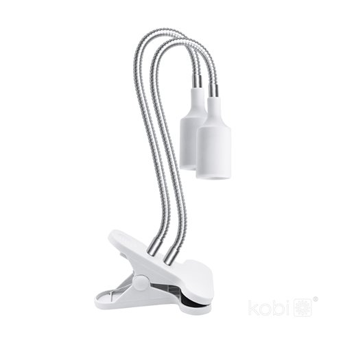 Lampka z klipsem 2xE27 do uprawy roślin biała