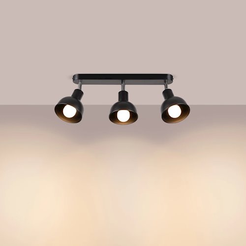 Lampa sufitowa z reflektorami Elba 3xE27 czarna