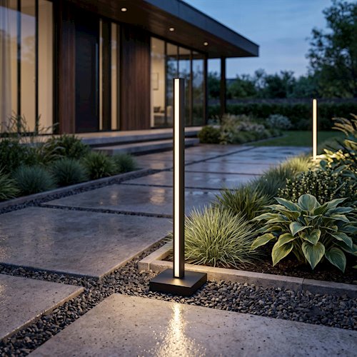 Lampa ogrodowa stojąca LED liniowa 9W 60cm czarna