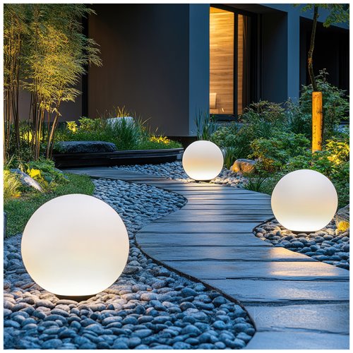 Lampa solarna Kula LED 5W 40cm RGBW z pilotem