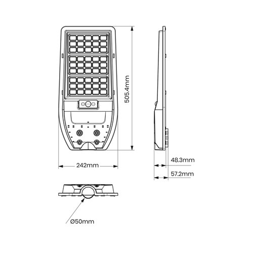 Lampa Uliczna Solarna Via 100W 1200lm 6000K