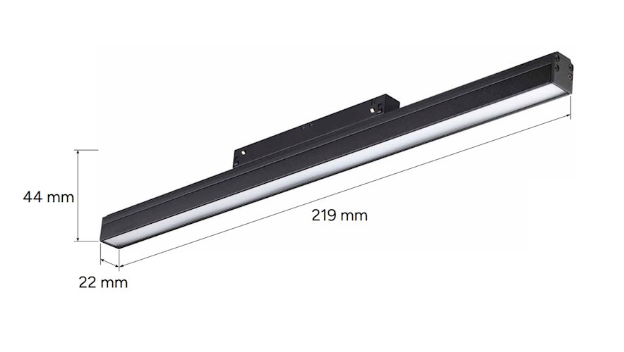 Lampa magnetyczna Mleczna Genesis czarna 12W 22cm 3CCT
