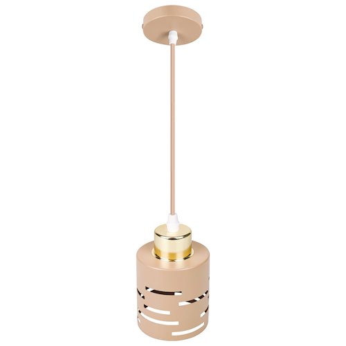 Lampa wisząca pojedyncza Timber 1xE27 beż-złoto