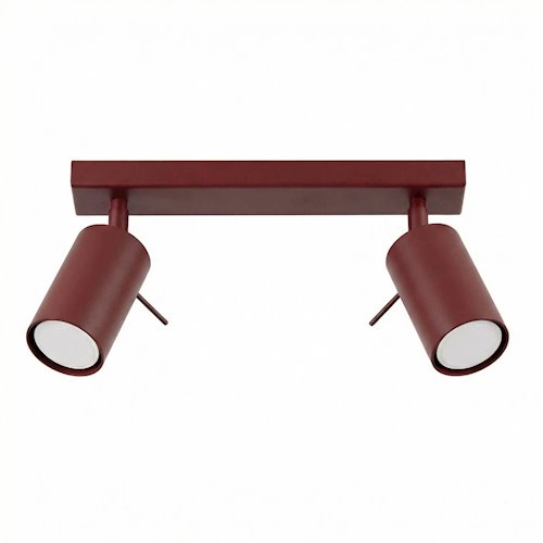Kinkiet listwa z reflektorami Ring 2xGU10 burgundowy