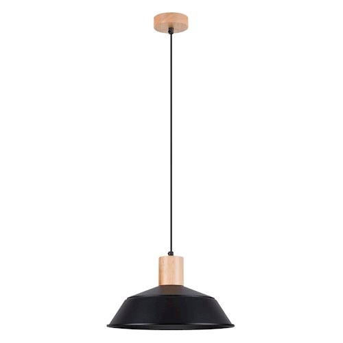 Lampa wisząca z okrągłym kloszem Fano 1xE27 czarna
