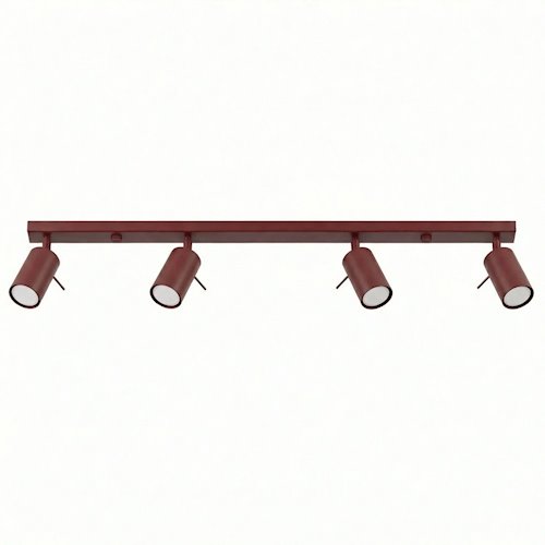 Kinkiet listwa z reflektorami Ring 4xGU10 burgundowy