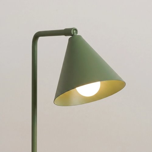 Lampa biurkowa ze stożkowym kloszem Nox 1xE14 zielona oliwka