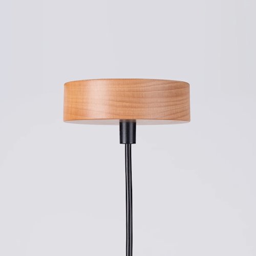 Lampa wisząca drewniana Marion 1xE27 czarna/naturalne drewno