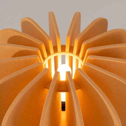 Lampa podłogowa filcowa Mula 45cm 1xE27 żółta