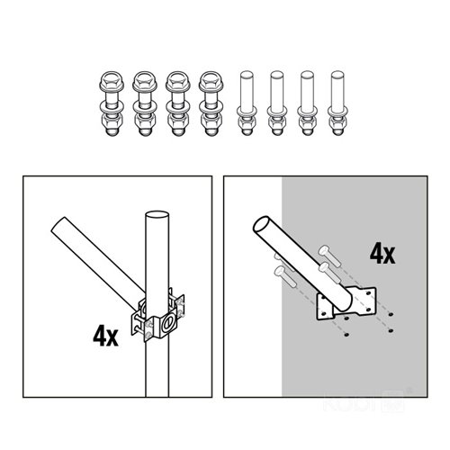 Uchwyt 50 cm do lamp i słupów oświetleniowych FI48mm czarny